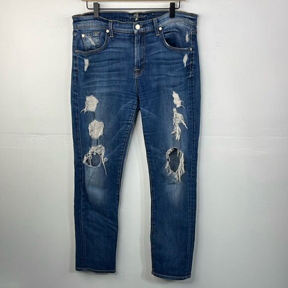 7 for all mankind the relaxed skinny distressed Jeans 30” - Picture 1 of 16